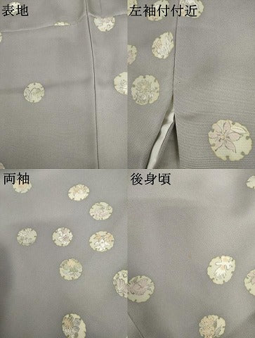 平和屋着物●創業460年・千總 小紋 雪輪花文 ゑり善扱い 反端付き 正絹 逸品 AABL1093cs
