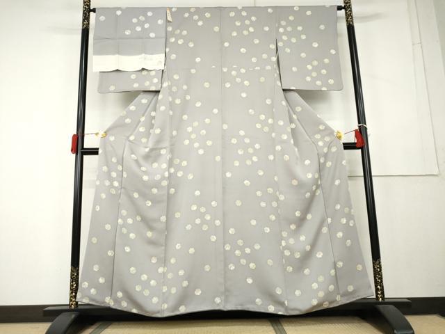 平和屋着物●創業460年・千總 小紋 雪輪花文 ゑり善扱い 反端付き 正絹 逸品 AABL1093cs