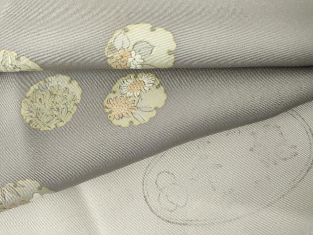 平和屋着物●創業460年・千總 小紋 雪輪花文 ゑり善扱い 反端付き 正絹 逸品 AABL1093cs