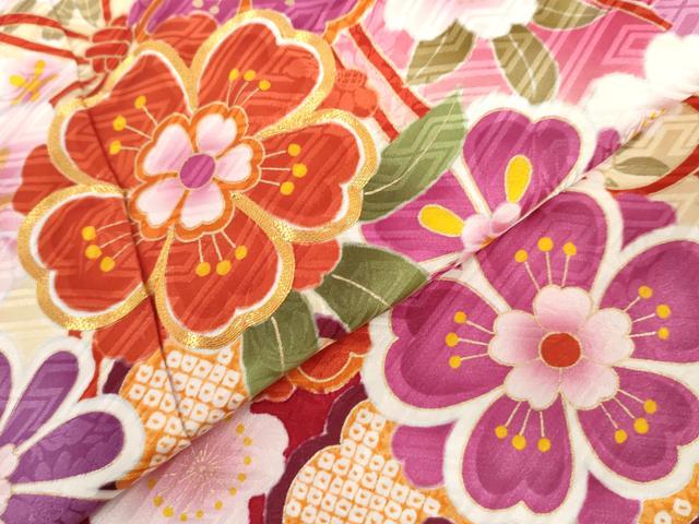 平和屋着物●豪華振袖 駒刺繍 舞桜 暈し染め 金彩 京都きもの友禅扱い 正絹 逸品 AABL1097cs