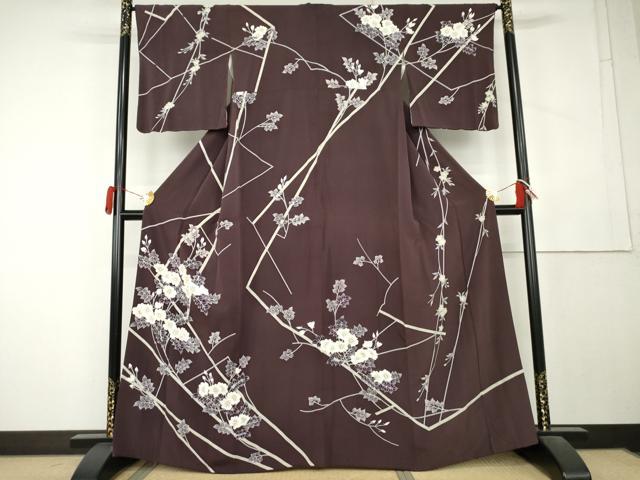 平和屋着物●訪問着 友禅 枝花文 正絹 逸品 AABL1105cs