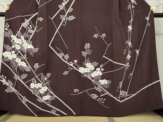 平和屋着物●訪問着 友禅 枝花文 正絹 逸品 AABL1105cs
