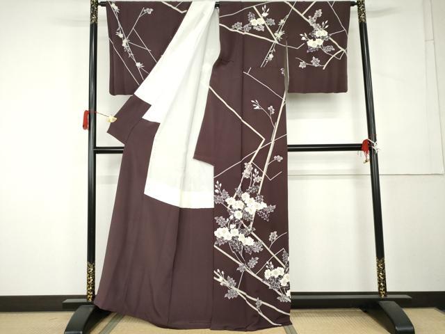 平和屋着物●訪問着 友禅 枝花文 正絹 逸品 AABL1105cs