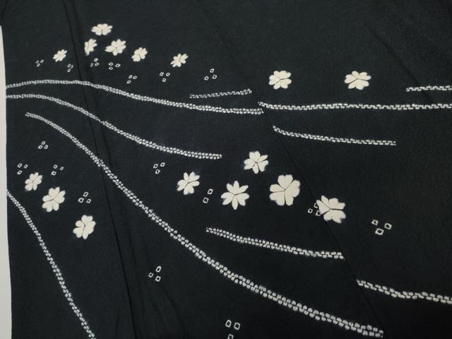平和屋着物●訪問着 絞り 舞花文 正絹 逸品 AABL1115cs