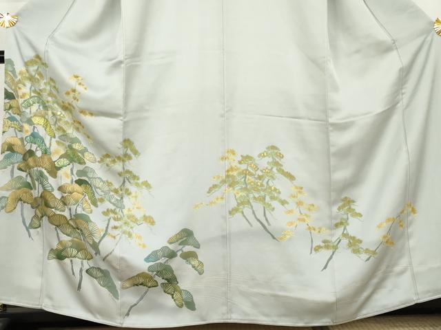 平和屋着物●創業460年・千總 色留袖 竹屋町刺繍 松 金糸 金彩 正絹 逸品 AABL1134cs
