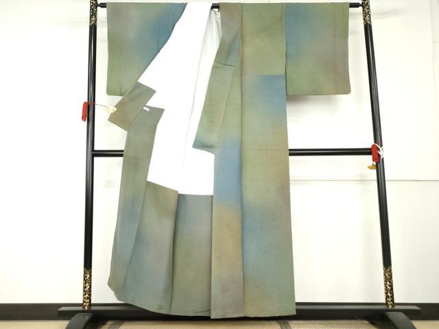 平和屋着物●染色作家 斉藤三才 小紋 霞文 暈し染め 正絹 逸品 AABL1135cs