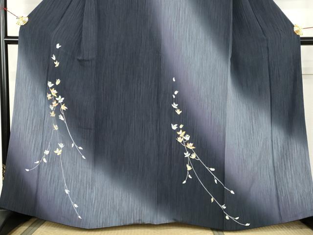 平和屋着物●訪問着 枝花文 暈し染め 京都きもの友禅扱い 正絹 逸品 AABL1153cs