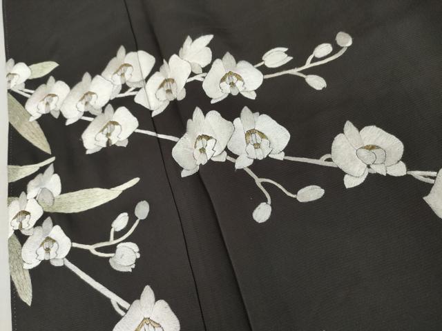 平和屋着物●訪問着 総刺繍 胡蝶蘭 金糸 正絹 逸品 AABL1161cs