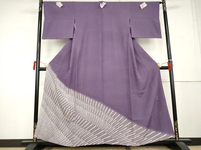 平和屋着物●人間国宝 森口華弘の息子 森口邦彦 蒔糊散らし 色留袖 斜縞 正絹 逸品 AABL1163cs