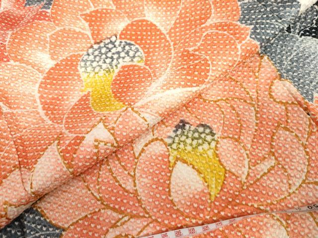 平和屋着物●名門 藤娘きぬたや・総絞り 振袖 流水草花文 正絹 逸品 AABL1166cs