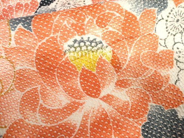 平和屋着物●名門 藤娘きぬたや・総絞り 振袖 流水草花文 正絹 逸品 AABL1166cs