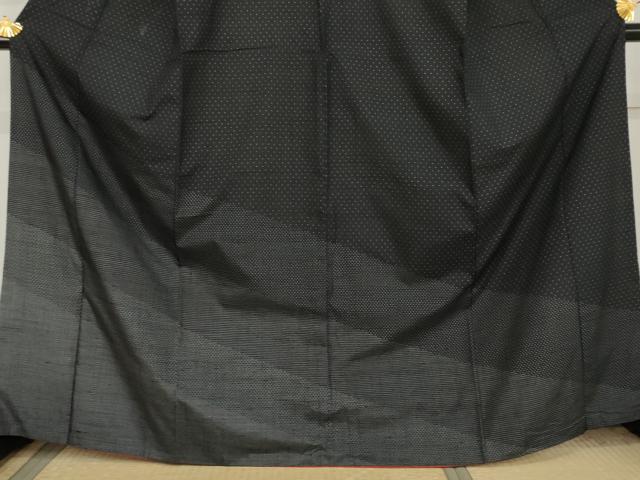 平和屋着物●赤城紬 訪問着 黒地 証紙付き 正絹 逸品 AABL1179cs