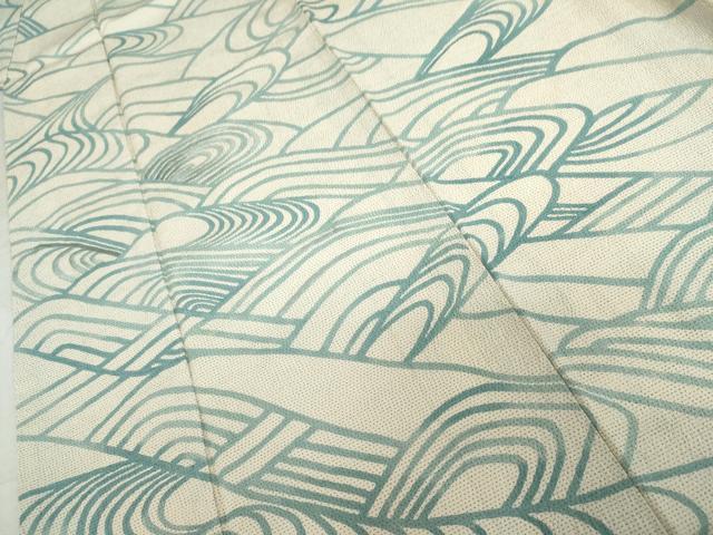 平和屋着物●お召 訪問着 刺繍 流水文 正絹 逸品 AABL1182cs