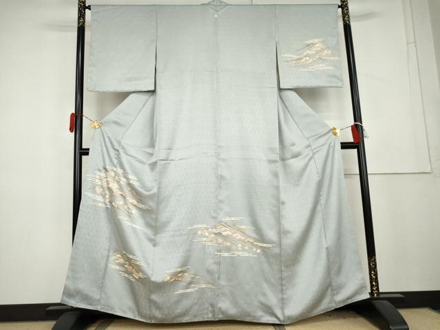 平和屋着物●訪問着 駒刺繍 重ね山松竹梅文 金彩 正絹 逸品 AABL1191cs
