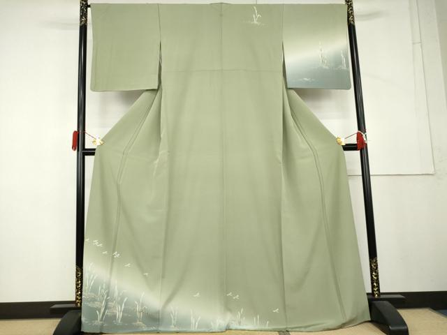 平和屋着物●訪問着 友禅 木賊に蜻蛉 暈し染め 正絹 逸品 AABL1200cs