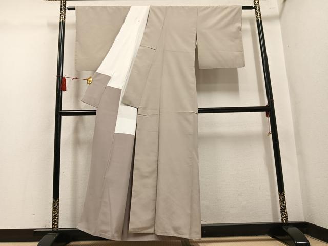 平和屋着物●お召 網代織 正絹 逸品 AABL1206ph