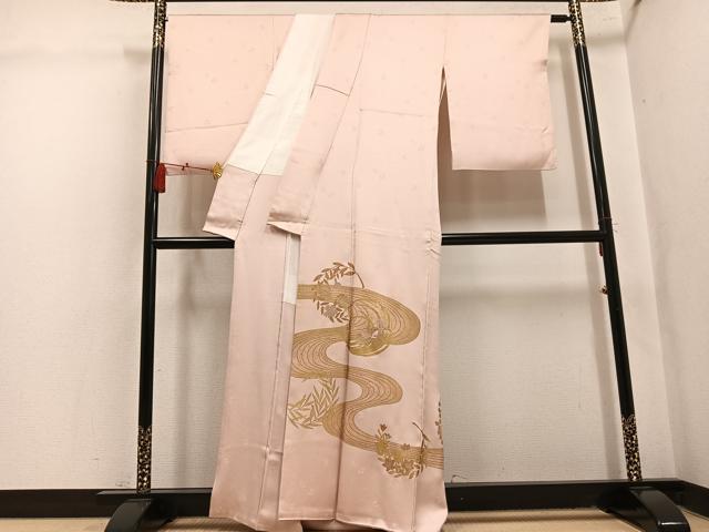 平和屋着物●豪華色留袖 竹屋町刺繍 流水草花文 金彩 正絹 逸品 AABL1215ph