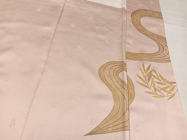 平和屋着物●豪華色留袖 竹屋町刺繍 流水草花文 金彩 正絹 逸品 AABL1215ph
