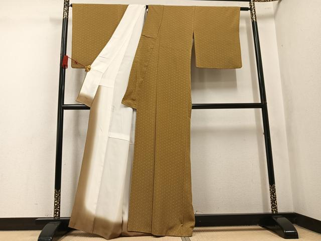 平和屋着物●上質な小紋 麻の葉文様 正絹 逸品 AABL1230ph