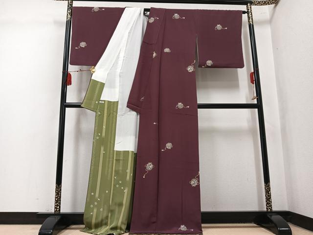 平和屋着物●上質な小紋 花毬文 金彩 正絹 逸品 AABL1232ph