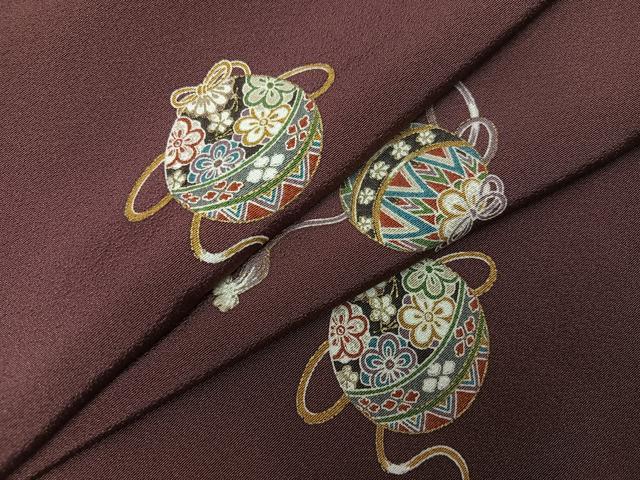 平和屋着物●上質な小紋 花毬文 金彩 正絹 逸品 AABL1232ph