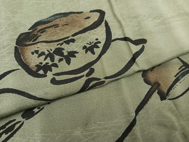 平和屋着物●男性 長襦袢 袷 茶道具 正絹 逸品 AABL1233ph
