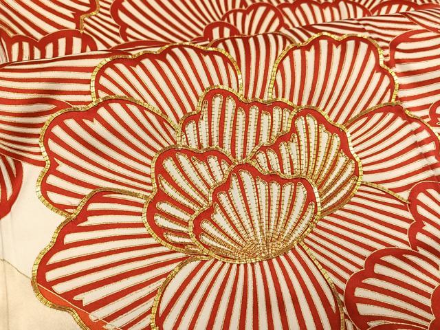 平和屋着物●豪華振袖 駒刺繍 牡丹 金彩 ロング丈 正絹 逸品 AABL1235ph