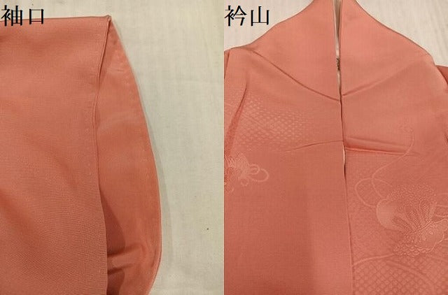 平和屋着物●上質な色無地 宝尽くし地紋 薄紅色 正絹 逸品 AABL1237ph