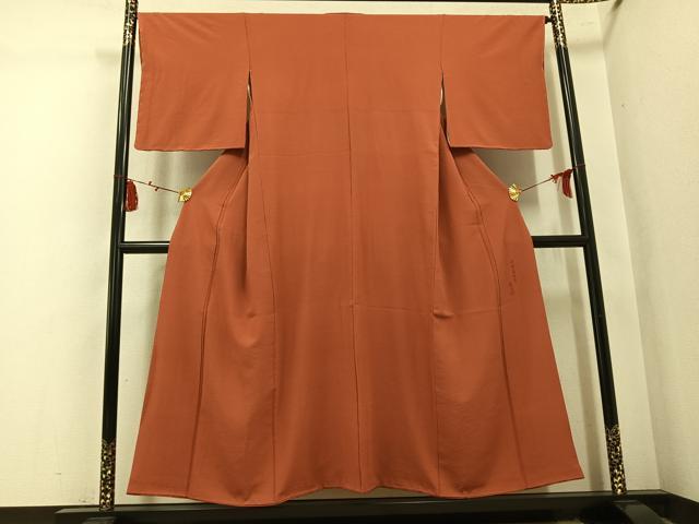 平和屋着物●上質な色無地 作家物 琉球藍泥染 樺色 正絹 逸品 AABL1244ph