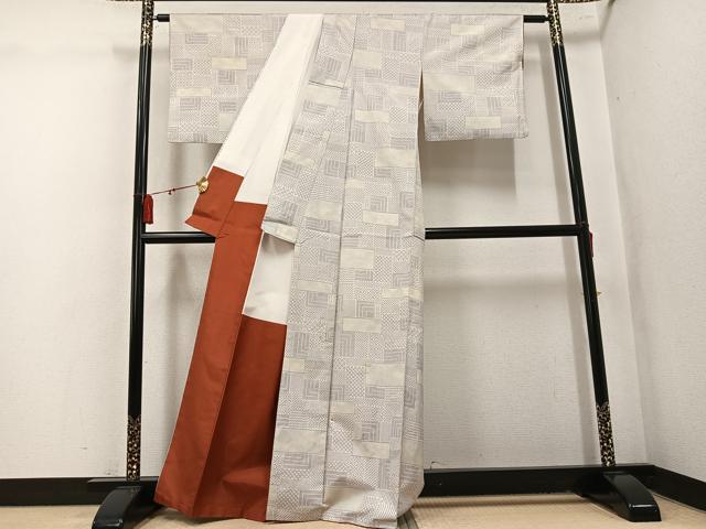 平和屋着物●上質な紬 吉祥文 正絹 逸品 AABL1251ph