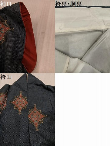 平和屋着物●本場大島紬 7マルキ 総絣 幾何学文様 正絹 逸品 AABL1256ph