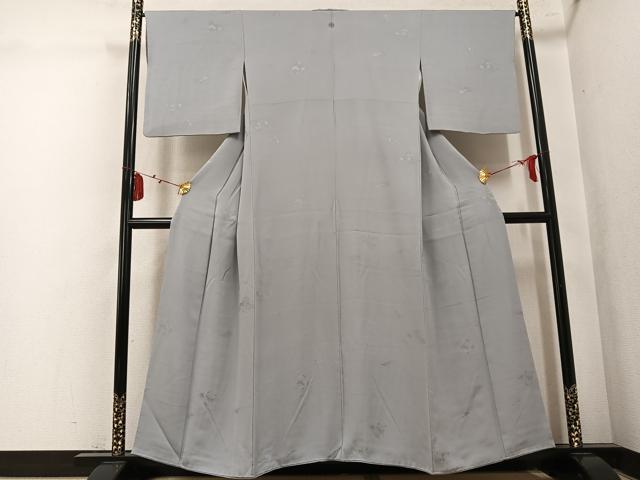 平和屋着物●上質な色無地 石庭地紋 潤色 正絹 逸品 AABL1257ph