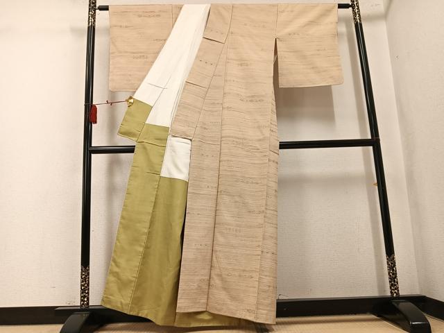 平和屋着物●花織 紬 霞文 正絹 逸品 AABL1266ph