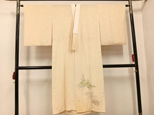 平和屋着物●本加賀友禅作家 奥田勝将 長襦袢 無双仕立て 草花文 やまと誂製 正絹 逸品 AABL1276ph