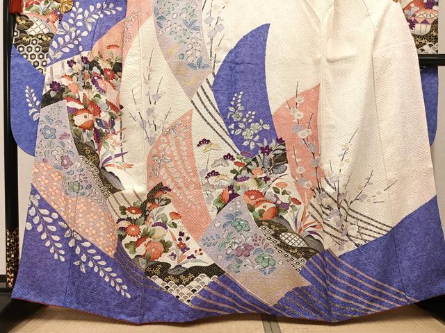 平和屋着物●豪華振袖 辻が花 絞り 花蝶文 金彩 正絹 逸品 AABL1282ph