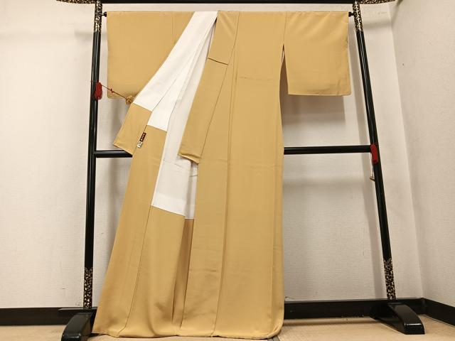 平和屋着物●上質な色無地 玉蜀黍色 正絹 逸品 未使用 AABL1286ph