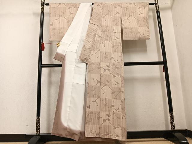 平和屋着物●上質な小紋 唐草文 暈し染め 正絹 逸品 AABL1287ph
