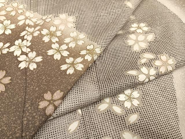 平和屋着物●訪問着 中国三大刺繍 汕頭刺繍 スワトウ刺繍 舞桜文 暈し染め 金彩 正絹 逸品 未使用 AABL1310ph