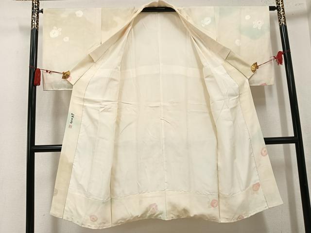 平和屋着物●長襦袢 袷 牡丹 草木染 梅 正絹 逸品 AABL1317ph