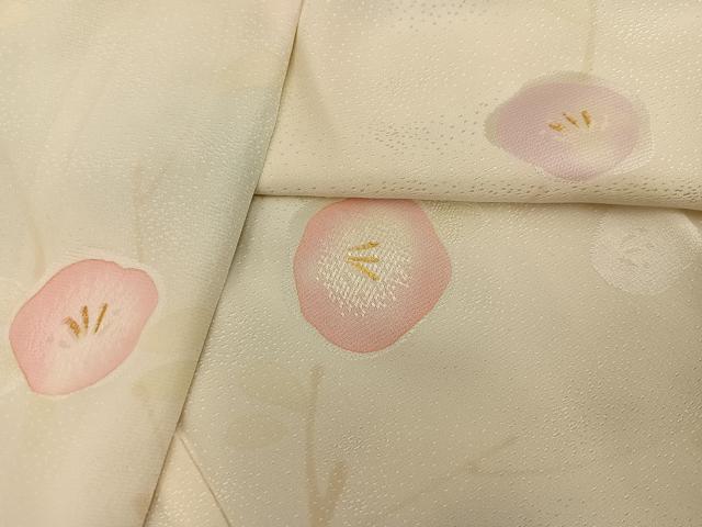 平和屋着物●長襦袢 袷 牡丹 草木染 梅 正絹 逸品 AABL1317ph