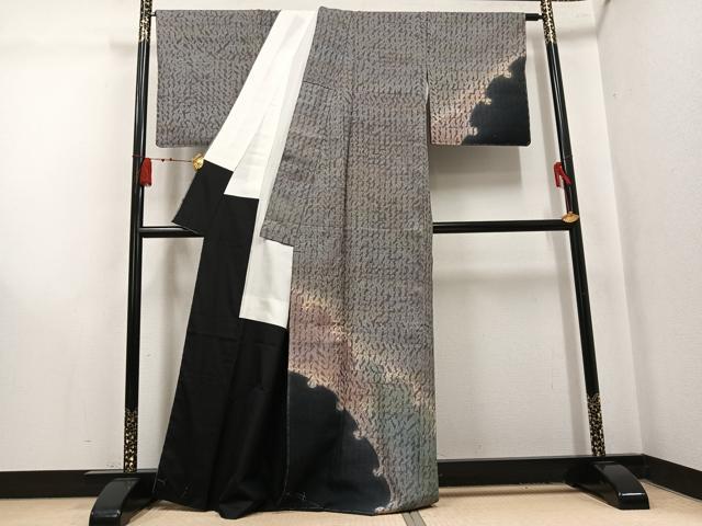 平和屋着物●菅原工房 菅原結作 漢方染紬 訪問着 雪輪文 証紙付き 正絹 逸品 未使用 AABL1328ph