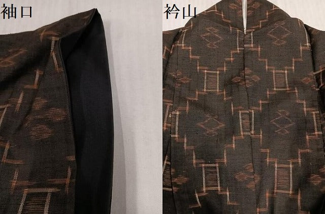 平和屋着物●国指定重要無形文化財 本場久米島紬 島袋絹子作 手織 琉球絣 証紙付き 正絹 逸品 AABL1331ph