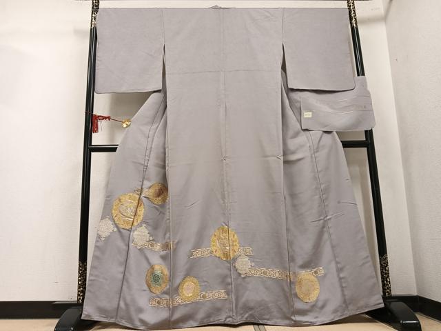 平和屋着物●皇室・伊勢神宮御用 御御帯 山口美術織物 山口弘躬 色留訪問着 お召地 唐織 天平思慕文 金銀糸 反端付き 正絹 逸品 AABL1332ph