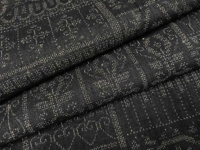 平和屋着物●結城紬 100亀甲 幾何学花文 正絹 逸品 AABL1342ph
