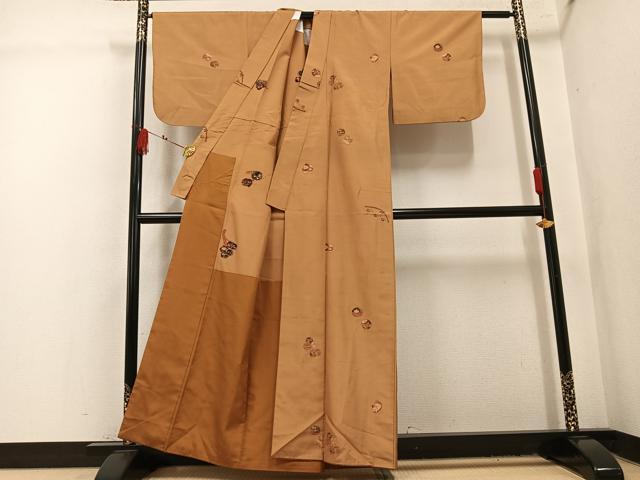 平和屋着物●京の名門・菱屋六右ェ門 紬 玩具文 胴抜き仕立て 正絹 逸品 AABL1344ph