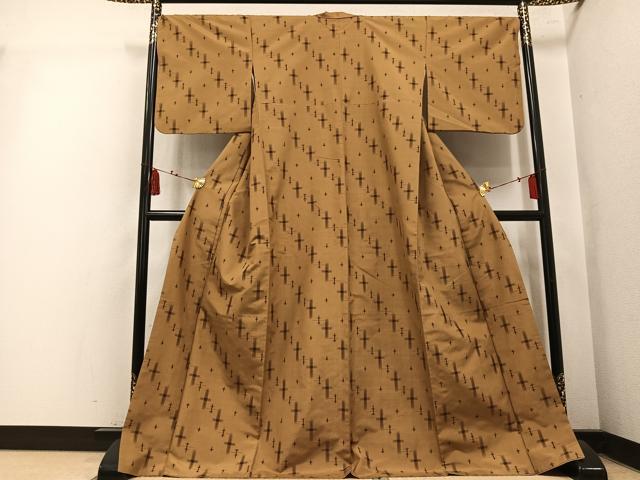平和屋着物●上質な紬 十字絣 正絹 逸品 AABL1345ph