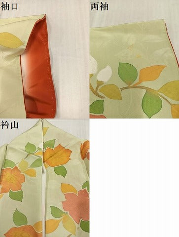 平和屋着物●上質な小紋 地紋起こし 枝花物 正絹 逸品 AABL1355ph