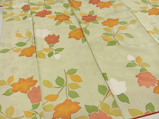平和屋着物●上質な小紋 地紋起こし 枝花物 正絹 逸品 AABL1355ph