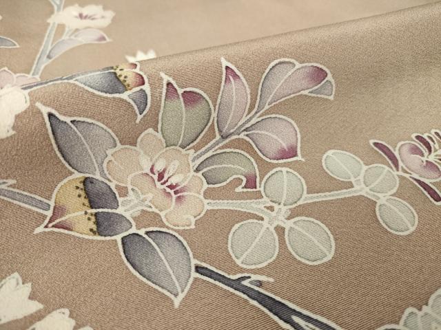 平和屋着物●訪問着 友禅 作家物 草花文 正絹 逸品 AABL1363ck