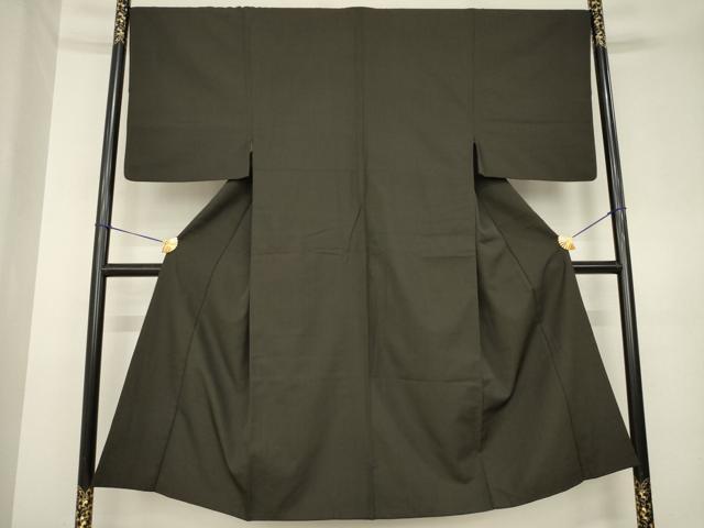 平和屋着物●男性 お召 檳榔子染 正絹 逸品 AABL1365ck